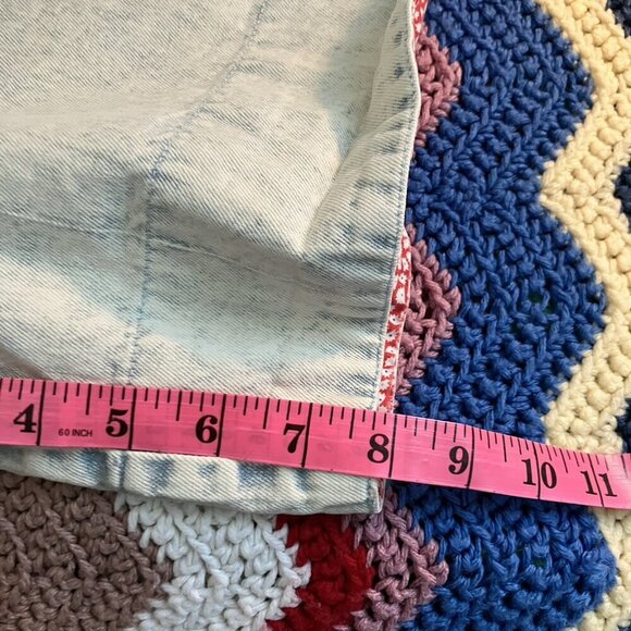 Vintage Rue Royal Shorts Womens 26 Acid Wash Patchwork Paperbag 90s High Rise - Picture 10 of 12